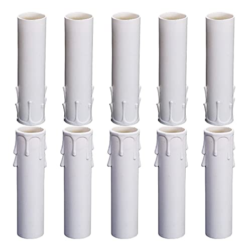 Portalámpara Velas Accesorios Candelabros Mangas Tubos Vela Pantallas Lámparas Para Decoración Navideña, Candelabros De Cristal, Led, Luz De Pared, Lámpara Colgante(Plástico Blanco Ø25 × 100 mm)