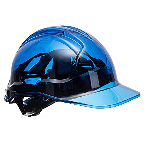 Portwest pv64blu serie PV64 pico vista trinquete translúcido duro sombrero casco, Regular, azul