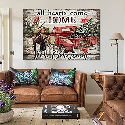 Póster de caballo Lpj All Hearts Come Home para póster decorativo lienzo para pared de sala de estar, dormitorio, 40 x 60 cm