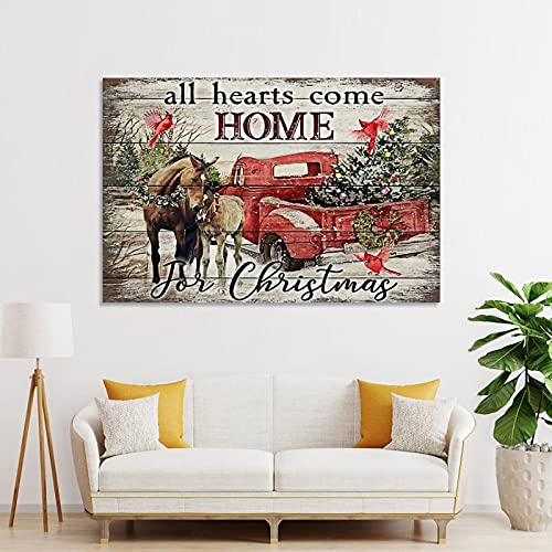 Póster de caballo Lpj All Hearts Come Home para póster decorativo lienzo para pared de sala de estar, dormitorio, 40 x 60 cm