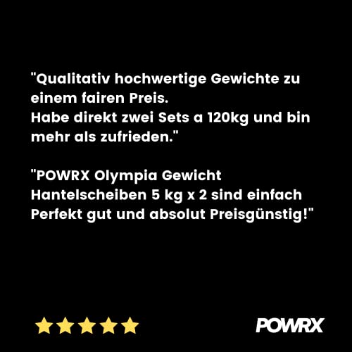 POWRX Discos olímpicos 30 kg Set (2 x 15 kg) - Pesas Ideales para Mancuernas y Barras olímpicas con diámetro 50 mm (Plata)
