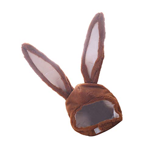 PRETYZOOM - Sombrero de conejo de peluche, color marrón