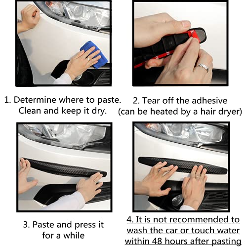 Protector de Parachoques Delantero y Trasero para Coche 4PCS Universal Adhesivo Protector de Paragolpes Anti-Collision Anti-Rasguño Protector de Parachoques Etiqueta (Blanco)
