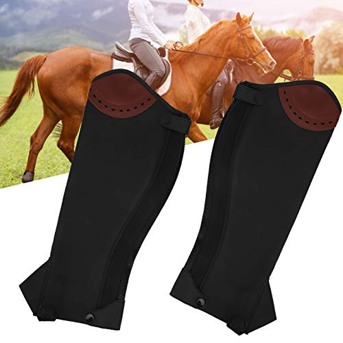 Protectores de piernas ecuestres para Adultos, Polainas ecuestres Half Chaps de Cuero para Montar a Caballo Half Chaps 2 Piezas para Pradera para Patio de Juegos para hipódromo(S)