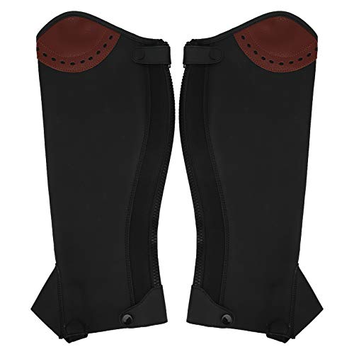 Protectores de piernas ecuestres para Adultos, Polainas ecuestres Half Chaps de Cuero para Montar a Caballo Half Chaps 2 Piezas para Pradera para Patio de Juegos para hipódromo(S)