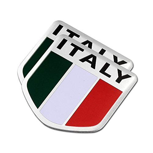 PT-Decors Italia Bandera Aluminio Emblema Escudo Forma Etiqueta 5 cm * 5 cm Tamaño de la Bandera de TI Calcomanías gráficas Insignia para Vehículo Motor Defensas de automóviles Faldas Laterales Botas