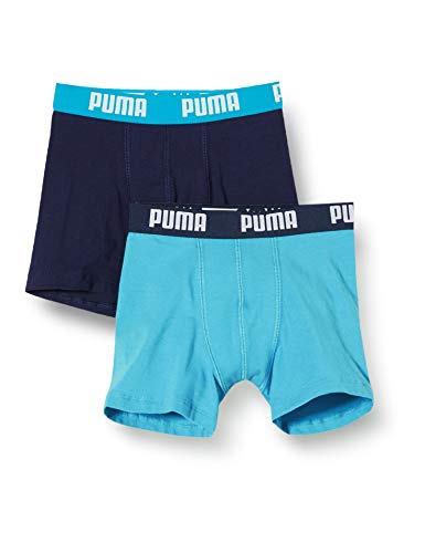 PUMA Basic Boxers Ropa Interior, Azul Brillante, 170-176 (Pack de 2) Niño