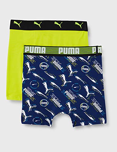 PUMA Kids' Alpha Print Boxer (2 Pack) Ropa Interior, Azul, 158-164 Niño
