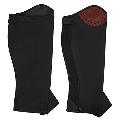 Pwshymi Half Chaps 2Pcs Cuero Half Chaps Montar a Caballo Half Chaps Super Fibra Half Chaps Equitación Ecuestre Half Chaps para Adultos(S)