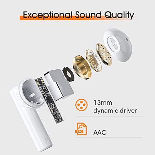 QCY Auriculares Inalambricos, T12 Auriculares Bluetooth 5.1 con Caja de Carga Portátil Tipo C, Hi-Fi Stéreo, Control tactil Auriculares, Aplicable a iOS Android