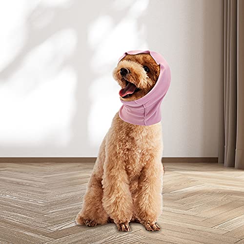 QKFON Funda para orejas de perro calmante, orejeras de capucha para mascotas, protector de orejas de mascotas, alivio de la ansiedad en el baño para perro y gato