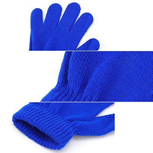 QKURT 6 pezzi Guanti magici elasticizzati per bambini, Unisex Ragazzi Ragazze Knit Full Finger Gloves Guanti invernali per abbigliamento quotidiano invernale