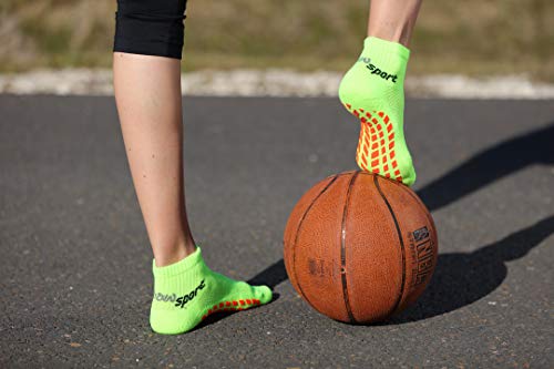 Rainbow Socks - Hombre Mujer Calcetines Antideslizantes de Deporte - 4 Pares - Negro Azul Naranja Verde - Talla 42-43