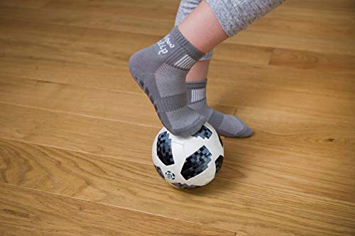 Rainbow Socks - Niño Niña Deporte Calcetines Antideslizantes ABS de Algodón - 4 Pares - Blanco Gris Azul Negro - Talla 24-29