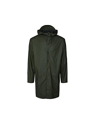 Rains Long Jacket, impermeable Hombre, verde, Large/Extra Large (Talla fabricante: Large/Extra Large)