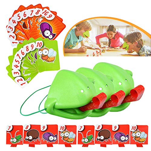Rana de juguete para niños con forma de rana, juego de cartas para capturar, camaleón ganado de la lengua, saca la lengua, comer, divertido, insecticido, juego multijugador interactivo, juego de mesa