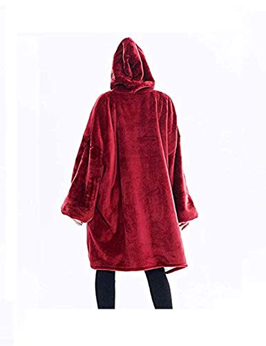 Rancross - Manta Tipo Sudadera con Capucha de algodón y Forro Polar, Unisex, Color Rojo