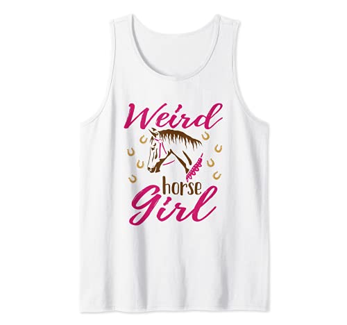 Raro Caballo Chica Caballo Jinete Amor Caballos Amante Chicas Mujeres Camiseta sin Mangas