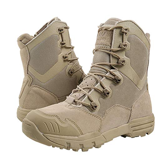 RatenKont Trekking Army Military Desert Combat Zapatos Senderismo Botas tácticas Senderismo Impermeables Zapatillas Escalada montaña Black 44