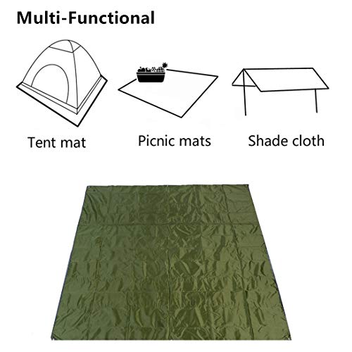 Rayami - Lona impermeable, 215 x 215 cm, para usar al aire libre, multifuncional, barrera de humedad, con bolsa de transporte con cordón, verde