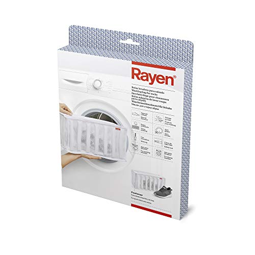 Rayen n 34 x 16 x 19 cm Lavadora y Secadora lavandería para Calzado | Bolsa Protectora Reutilizable para el Lavado de Zapatos, Blanco