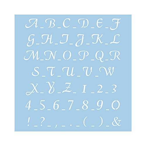 Rayher 3836500 - Plantilla de estarcido (30 x 30 cm), diseño de letras en tipografía clásica