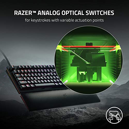 Razer Huntsman V2 Analog - Teclado Premium para Juegos con interruptores ópticos analógicos (reposamuñecas, Control Giratorio Digital, 4 Teclas Multimedia, Chroma RGB) ES Layout