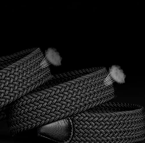 RBOCOTT 2ps Cinturones Elásticos Trenzados,Cinturón de Tejido Elástico, Cinturón Elásticos Trenzado para Hombre y Mujer,Cinturón de Nylon, Cinturón Negro,Cinturón Marrón(135cm)