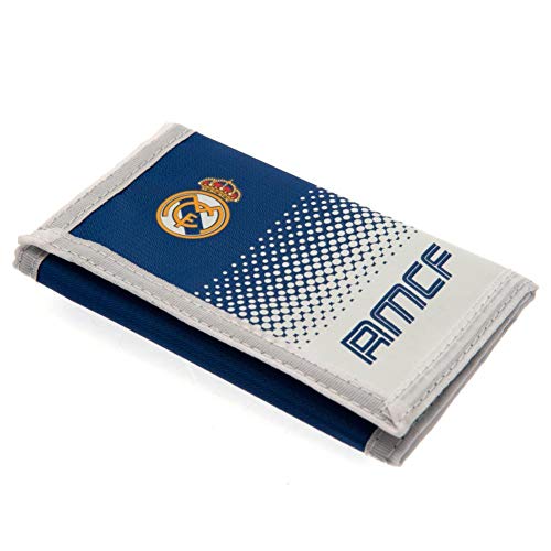 Real Madrid FC - Cartera de nylon con cierre adhesivo (12 x 8cm) (Blanco/Azul)