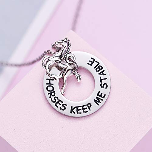 Regalos de caballo para niñas, collar de caballos, caballos, mantenerme estable, para amantes de caballos, regalo de cumpleaños, para mujeres, collares de joyería M