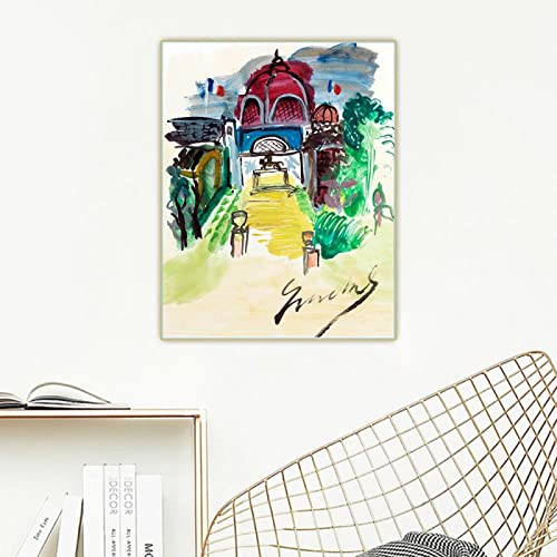 Reproducción de Cuadros famosa 'Parque francés' de Carlos Nadal Impresión en lienzo. Cuadro de arte de pared de lienzo para decoración de sala de estar 50x65cm (20x26in) sin marco