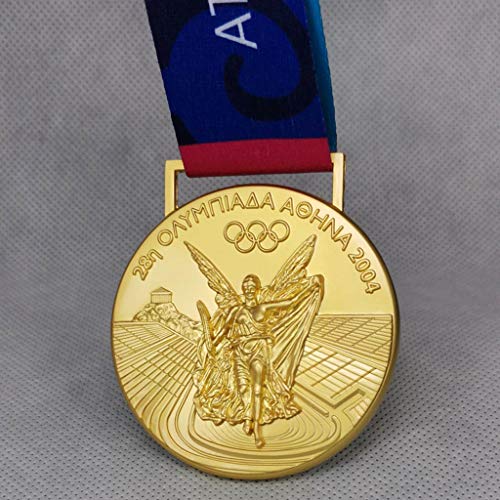Reproducción de Emblema conmemorativo olímpico, Juegos Olímpicos de Atenas 2004 en Grecia Medalla de Oro, Medalla de aleación de Zinc, Medalla de Colección