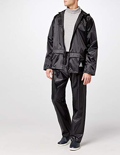 Result - Traje Impermeable/Conjunto Impermeable/Chubasquero 2 Piezas (Conjunto Chaqueta y pantalón) (Extra Grande (XL)) (Negro)