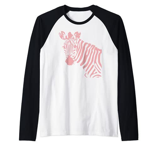 Retrato de cebra - Caballo salvaje rayado - cebra Camiseta Manga Raglan