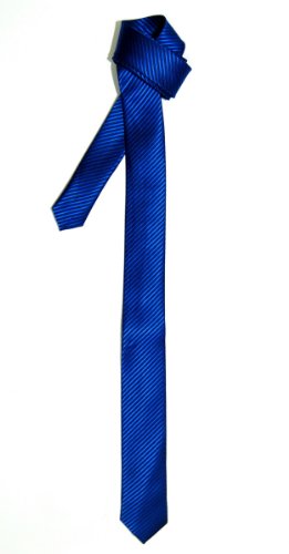 Retreez Corbata fina para hombres con textura de rayas Azul real