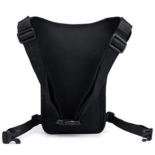 Riñonera de nailon para motocicleta, para hombres y mujeres, para ciclismo, viajes, deportes al aire libre, caza, senderismo, bolsa táctica de día, bolsillo (negro)