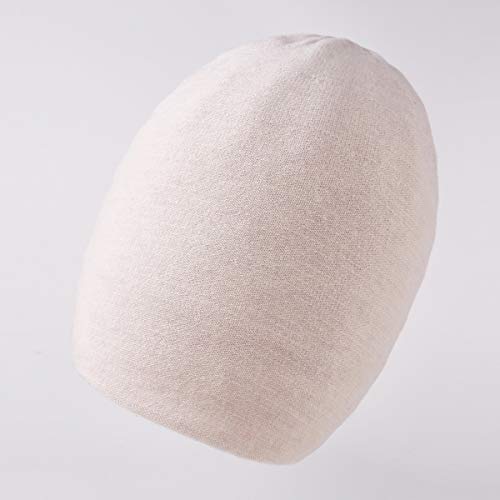 RIONA Sombrero de Gorro de Lana Merino Australiano 100% Ligero, Tibio, cráneo, Gorras para Hombres Blanco Un tamaño