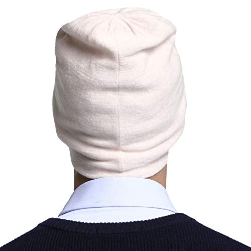 RIONA Sombrero de Gorro de Lana Merino Australiano 100% Ligero, Tibio, cráneo, Gorras para Hombres Blanco Un tamaño