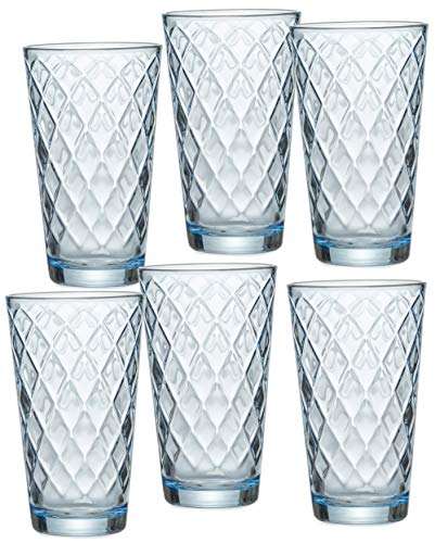 Ritzenhoff & Breker Lawe Diamond - Juego de vasos altos (6 unidades, 400 ml, 400 ml), color azul