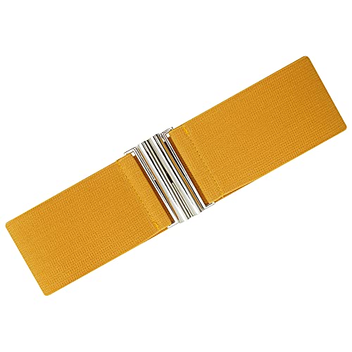 Ro Rox Florence Vintage Ancho Cinturón de Enfermera Retro Elástico - Amarilla mostaza (S)