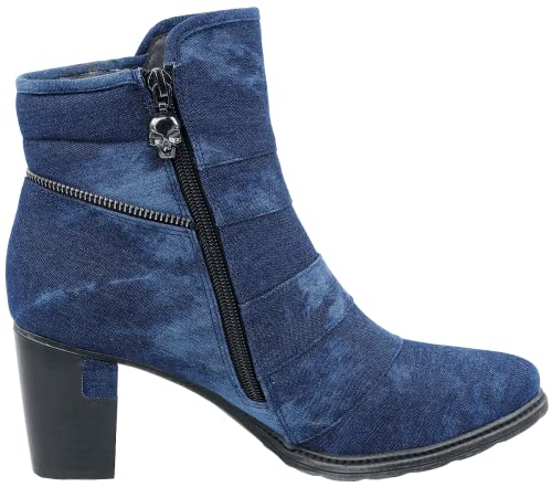 Rock Rebel by EMP Jeans-Look Boots Mujer Botas Azul EU40, Textil,