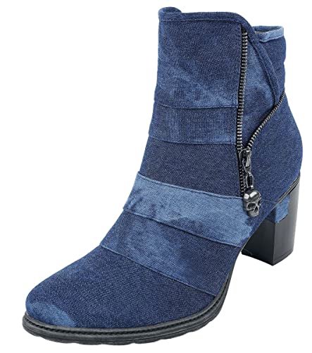 Rock Rebel by EMP Jeans-Look Boots Mujer Botas Azul EU40, Textil,