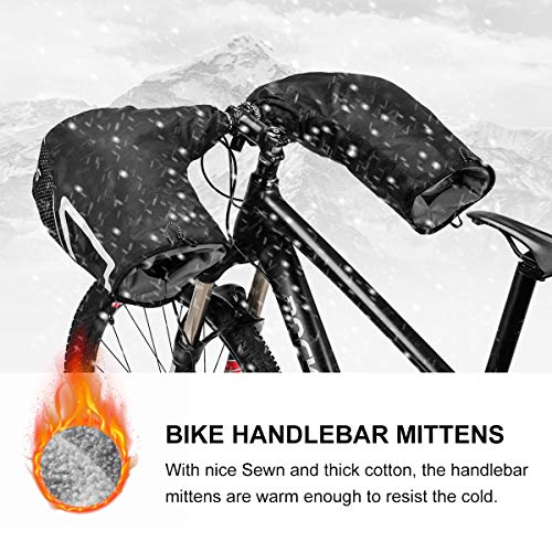 ROCKBROS Manoplas Invierno para Bicicleta MTB Impermeable Anti Viento con Forro Polar, Compatible con Motocicleta