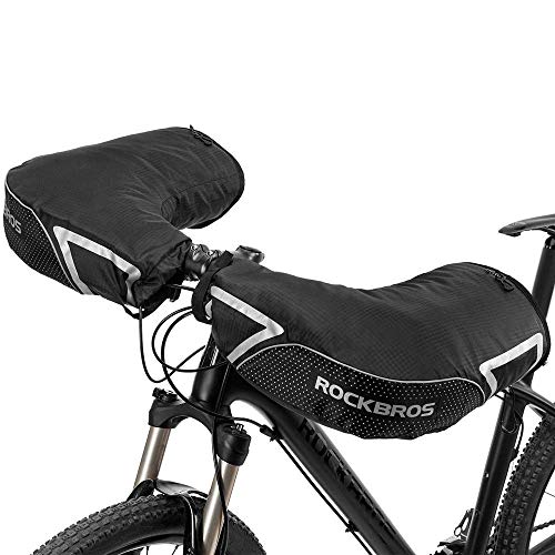 ROCKBROS Manoplas Invierno para Bicicleta MTB Impermeable Anti Viento con Forro Polar, Compatible con Motocicleta