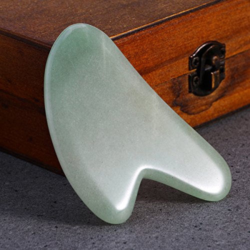 ROSENICE Gua Sha Masaje Massage Guasha Gua Sha Facial Terapia Gua Sha Stone Natural para SPA, Alivio del Dolor de Cuello（Verde）