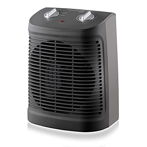 Rowenta Comfort Compact SO2320 - Calefactor Comfort Compact 2000W, función Silence, 2 velocidades, termostato mecánico función anti-heladas, ventilador aire frío, fácil transporte, negro