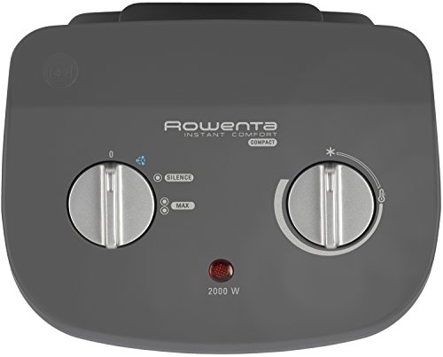 Rowenta Comfort Compact SO2320 - Calefactor Comfort Compact 2000W, función Silence, 2 velocidades, termostato mecánico función anti-heladas, ventilador aire frío, fácil transporte, negro