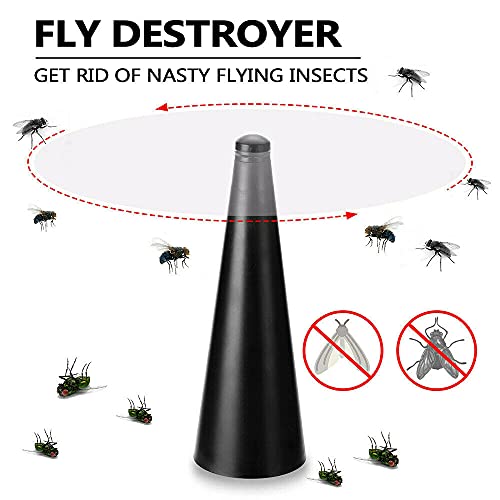 RXFSP - Moscas y mosquitos repelen los ventiladores de insectos - mantiene las moscas y los insectos lejos de los alimentos sin usar productos químicos. Disfruta tus comidas al aire libre (3pc, Negro)
