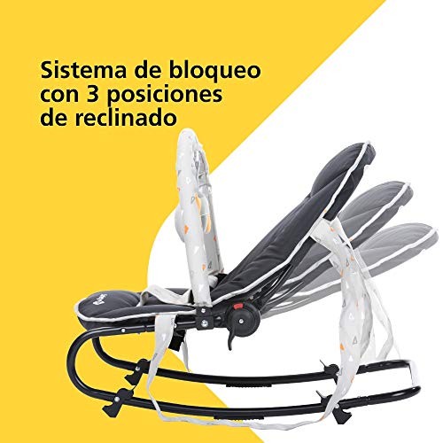 Safety 1st Koala Gandulita reclinable para bebé con funcion mecedora, Hamaca con arco de juego, ligera y compacta, color Warm Gray