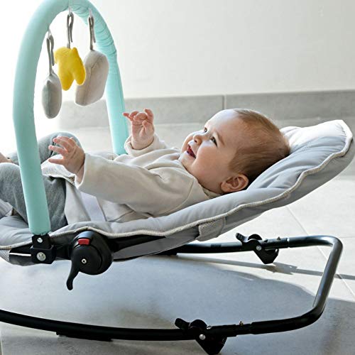 Safety 1st Koala Gandulita reclinable para bebé con funcion mecedora, Hamaca con arco de juego, ligera y compacta, color Warm Gray